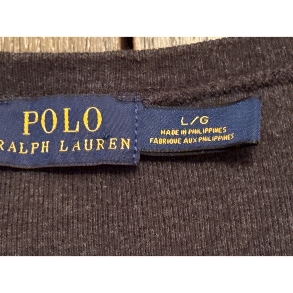 Polo Ralph Lauren Womens Long Sleeve V Neck T Shirt Gray Pony Logo Size Large - Picture 3 of 5